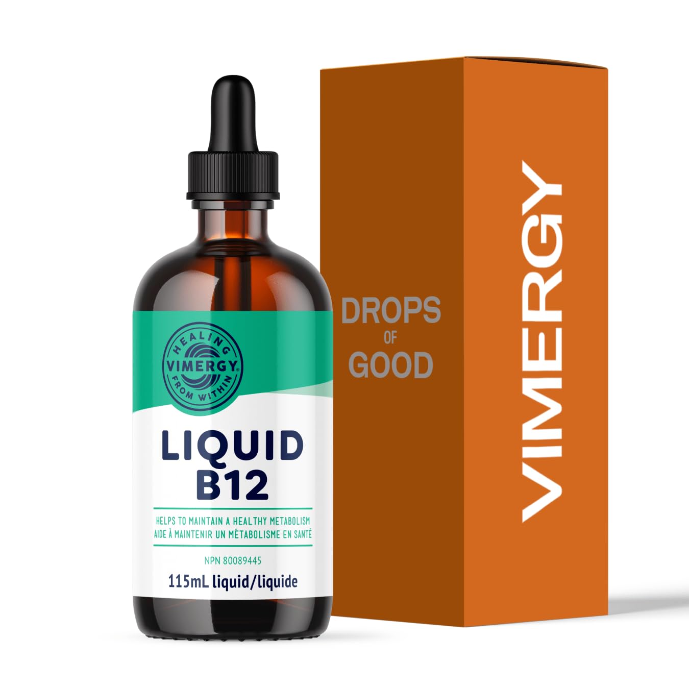 Vimergy Organic Liquid B12 2500 mcg – Vegan Methylcobalamin & Adenosylcobalamin, 115 Servings