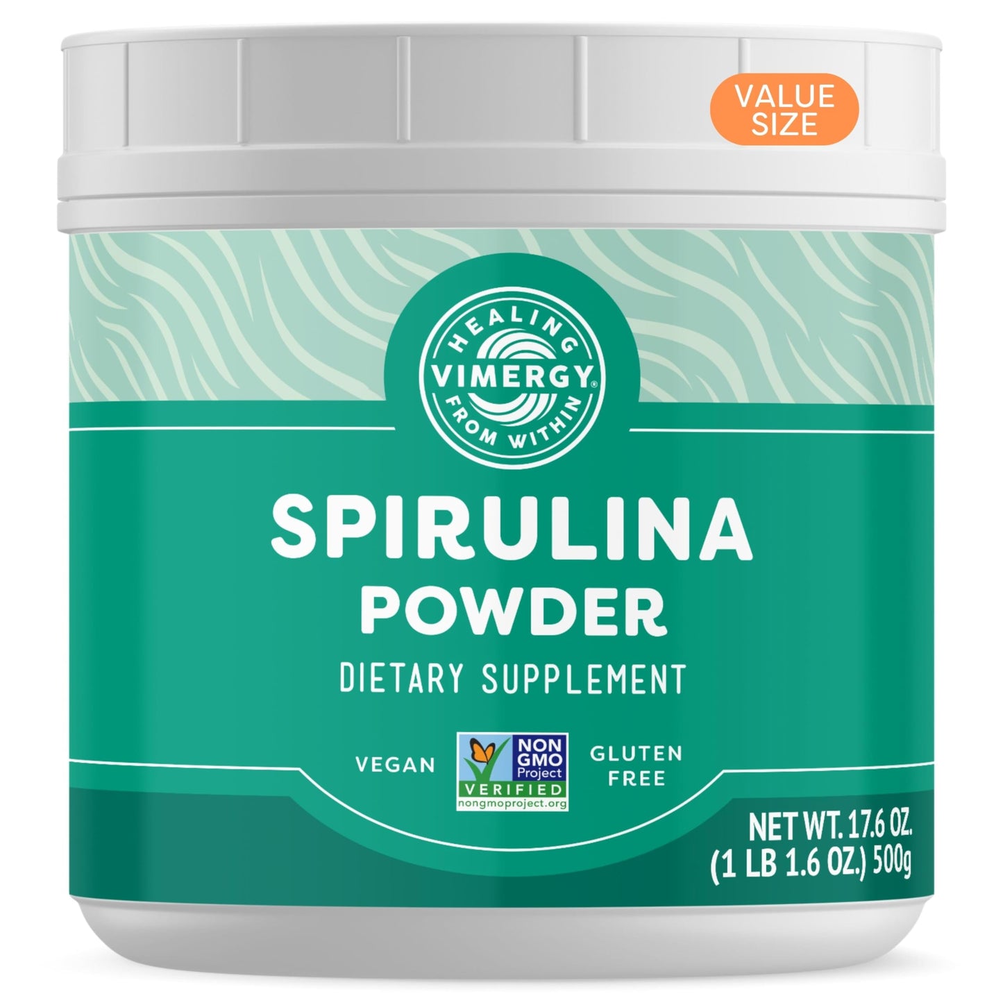 Vimergy Spirulina Powder 500g – 166 Servings | Plant Protein, Non-GMO, Gluten-Free, Vegan & Paleo