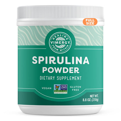 Vimergy Spirulina Powder – Concentrated Plant Protein for Immune & Cardiovascular Support – Vegan, Kosher, Gluten-Free – 250g