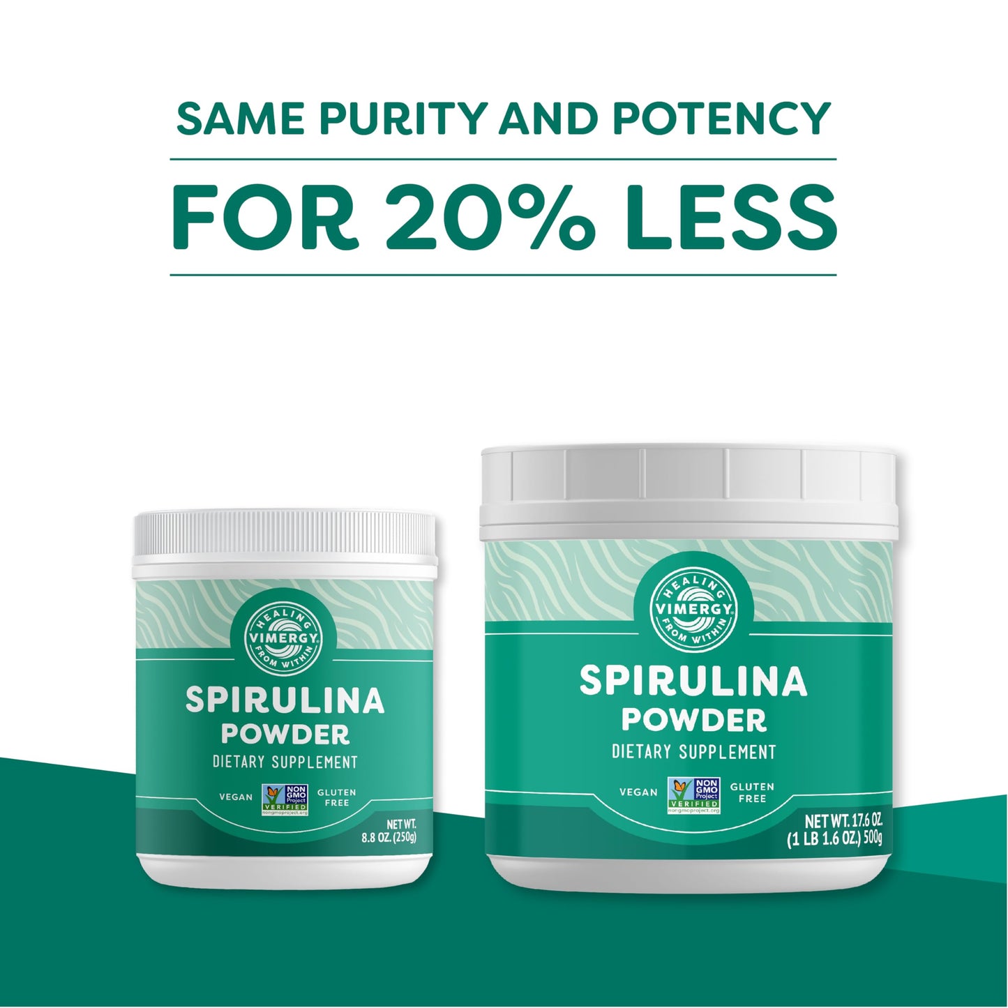 Vimergy Spirulina Powder 500g – 166 Servings | Plant Protein, Non-GMO, Gluten-Free, Vegan & Paleo