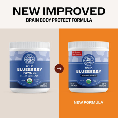 Vimergy Brain Body Protect – Wild Blueberry Powder with Horsetail & Bamboo Silica (250g, Organic, Vegan)
