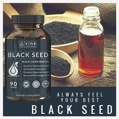 Vine Nutrition Black Seed Oil Capsules 500 mg - Immune & Heart Health