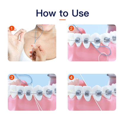 VINSULLA Floss Threaders for Braces, Bridges & Implants - 50 Count (Pack of 4)