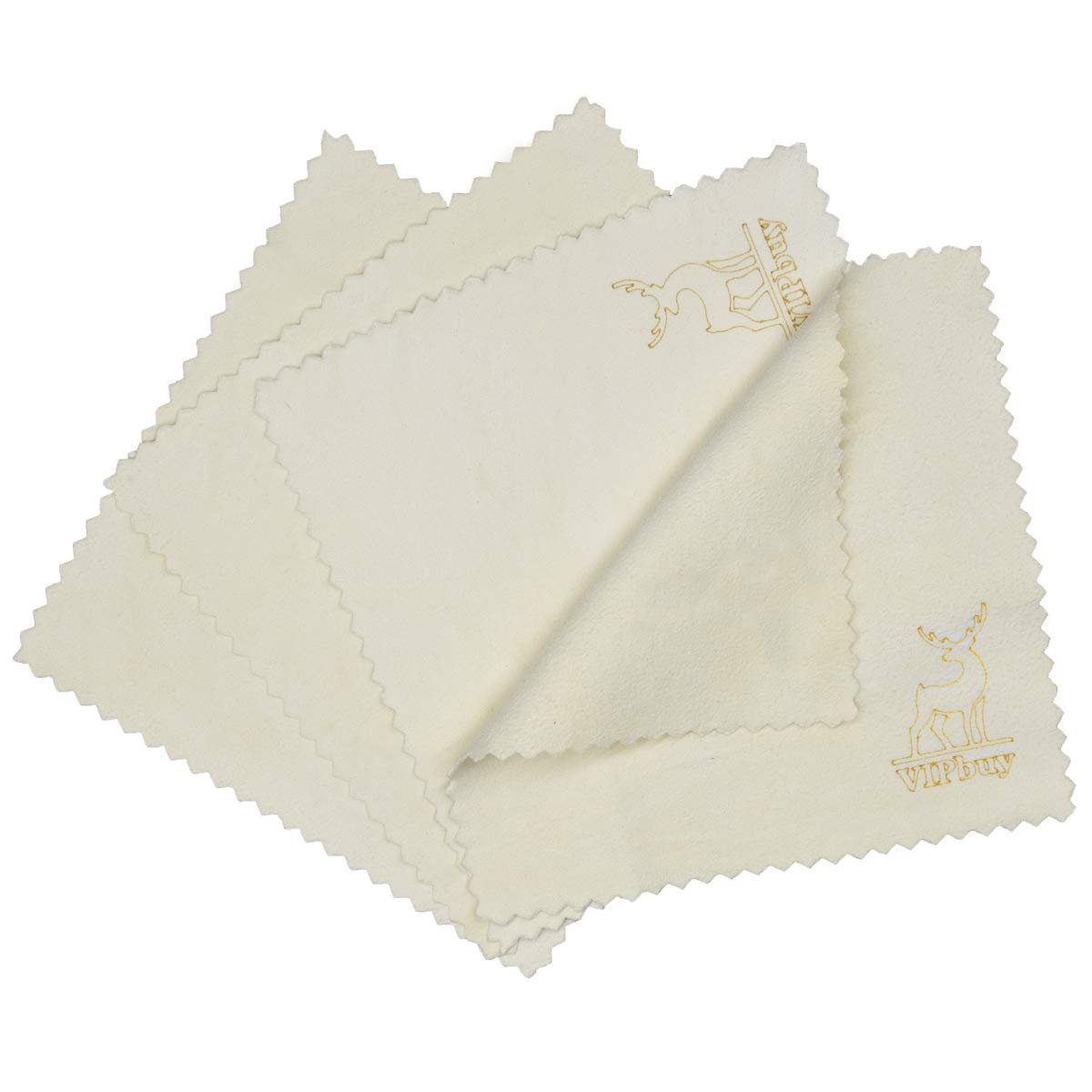 VIPbuy 4 Pack 6x6 Natural Chamois Glasses Cleaning Cloths – Scratch-Free, Ultra Absorbent