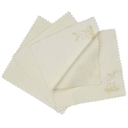 VIPbuy 4 Pack 6x6 Natural Chamois Glasses Cleaning Cloths – Scratch-Free, Ultra Absorbent