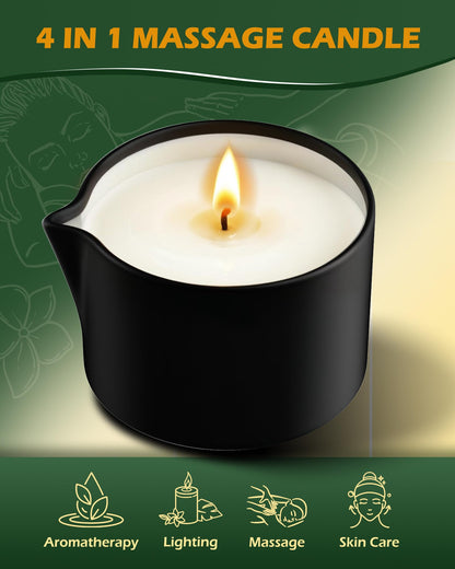 VIPwax Soybean Wax Warming Massage Oil Candle – Vanilla Scent, 2.35 oz