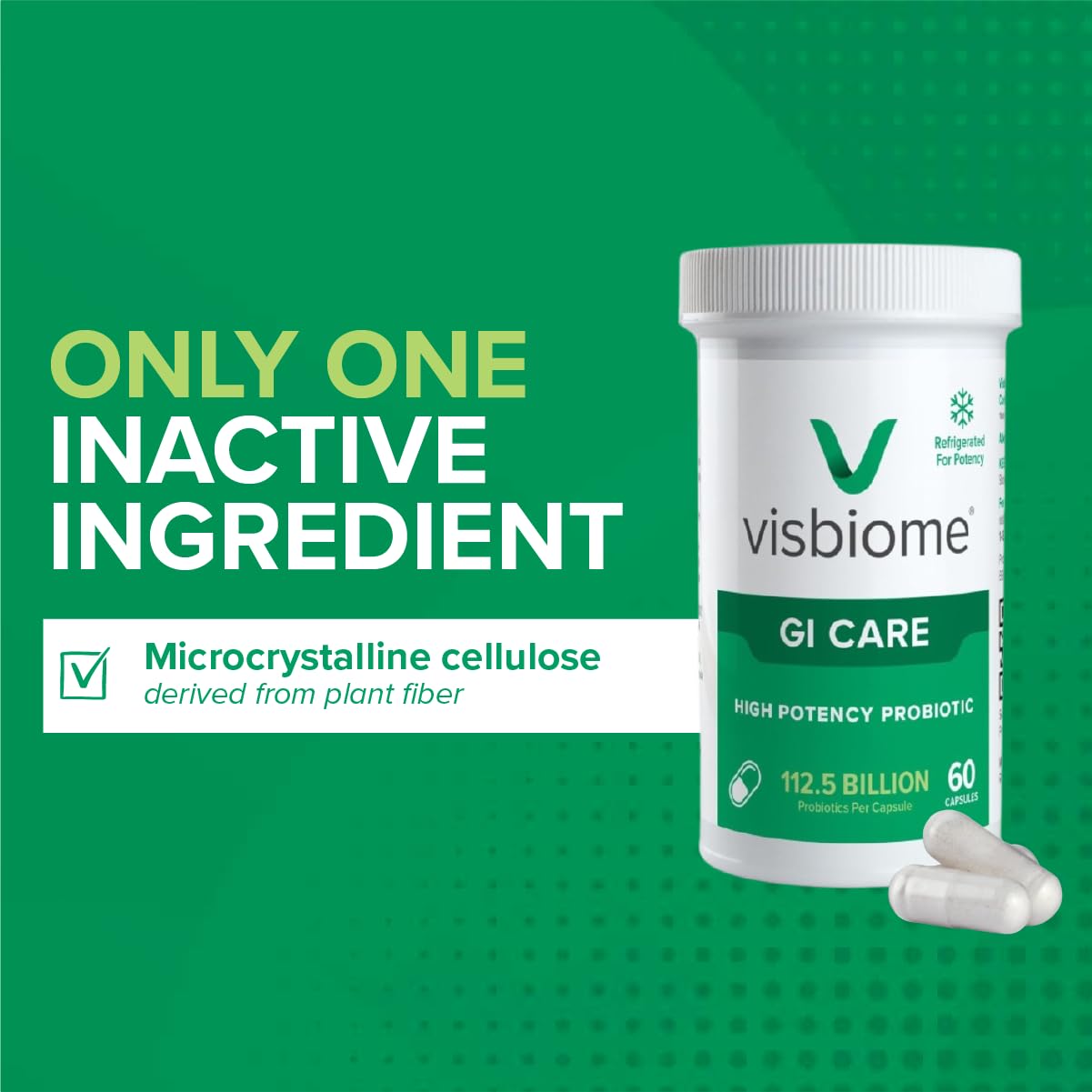 Visbiome GI Care - High Potency Probiotic (112.5B CFU) - 180 Capsules | Made in USA