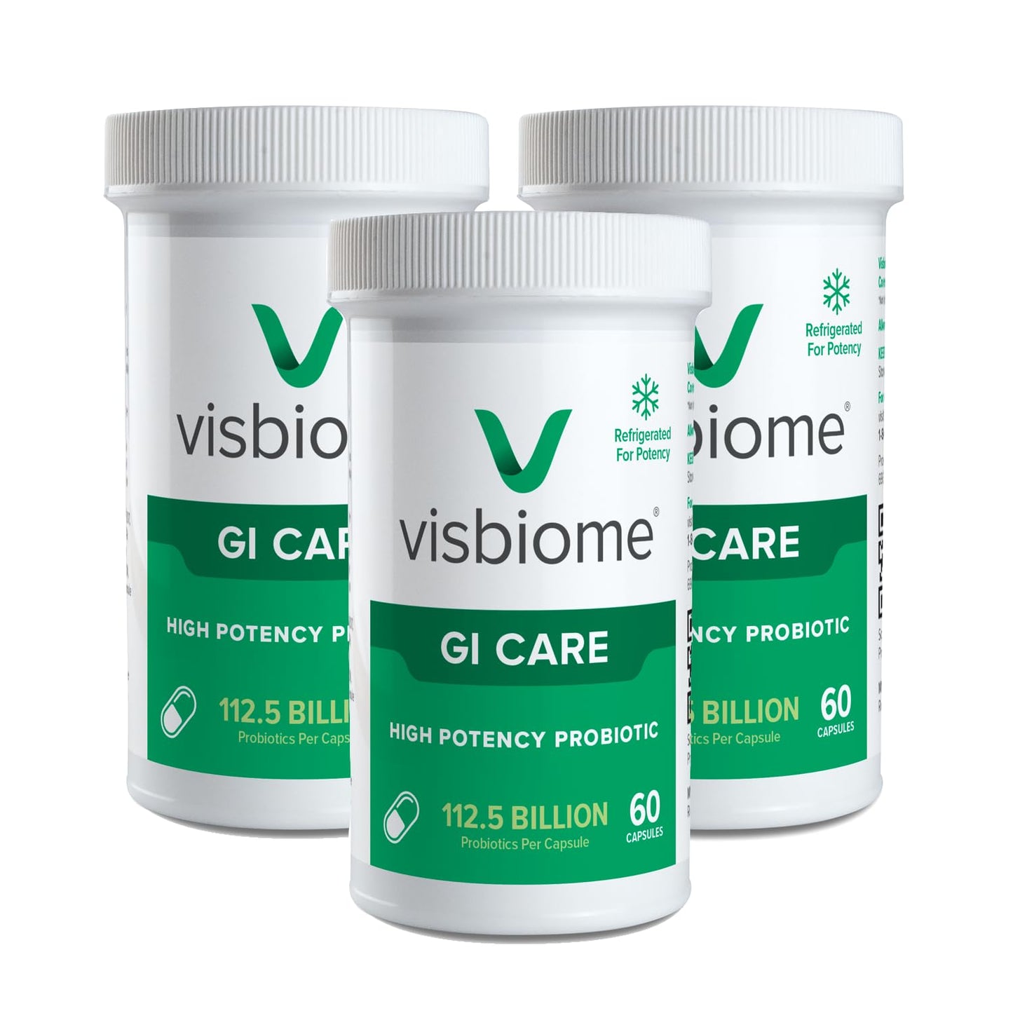Visbiome GI Care - High Potency Probiotic (112.5B CFU) - 180 Capsules | Made in USA