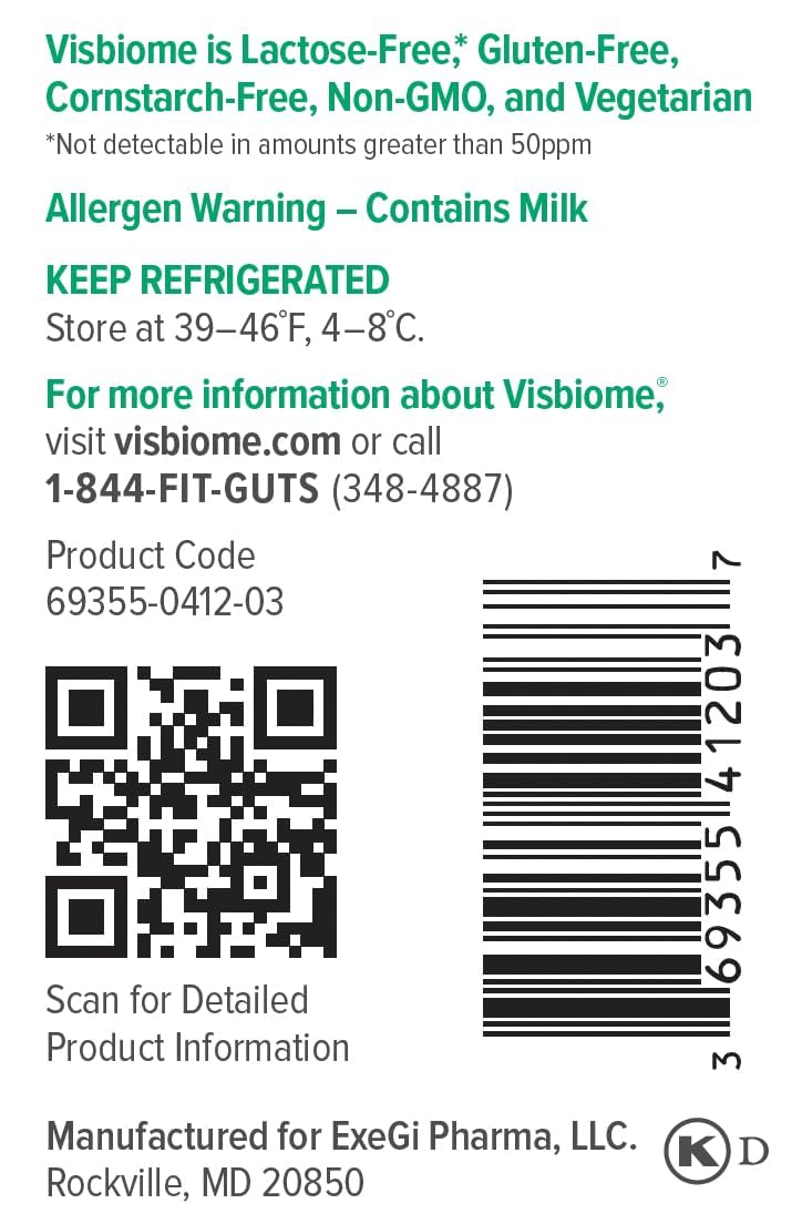 Visbiome GI Care - High Potency Probiotic (112.5B CFU) - 180 Capsules | Made in USA
