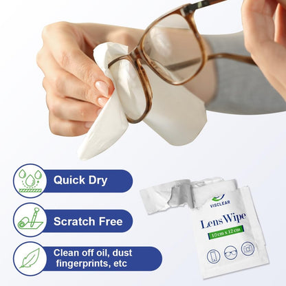VisClear Lens Wipes for Eyeglasses – 200 Count, Extra Moist, Scratch-Free