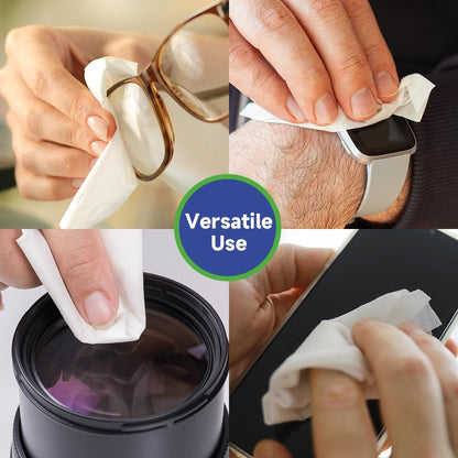 VisClear Lens Wipes for Eyeglasses - Ocean Scent, 100 Count, Individually Wrapped
