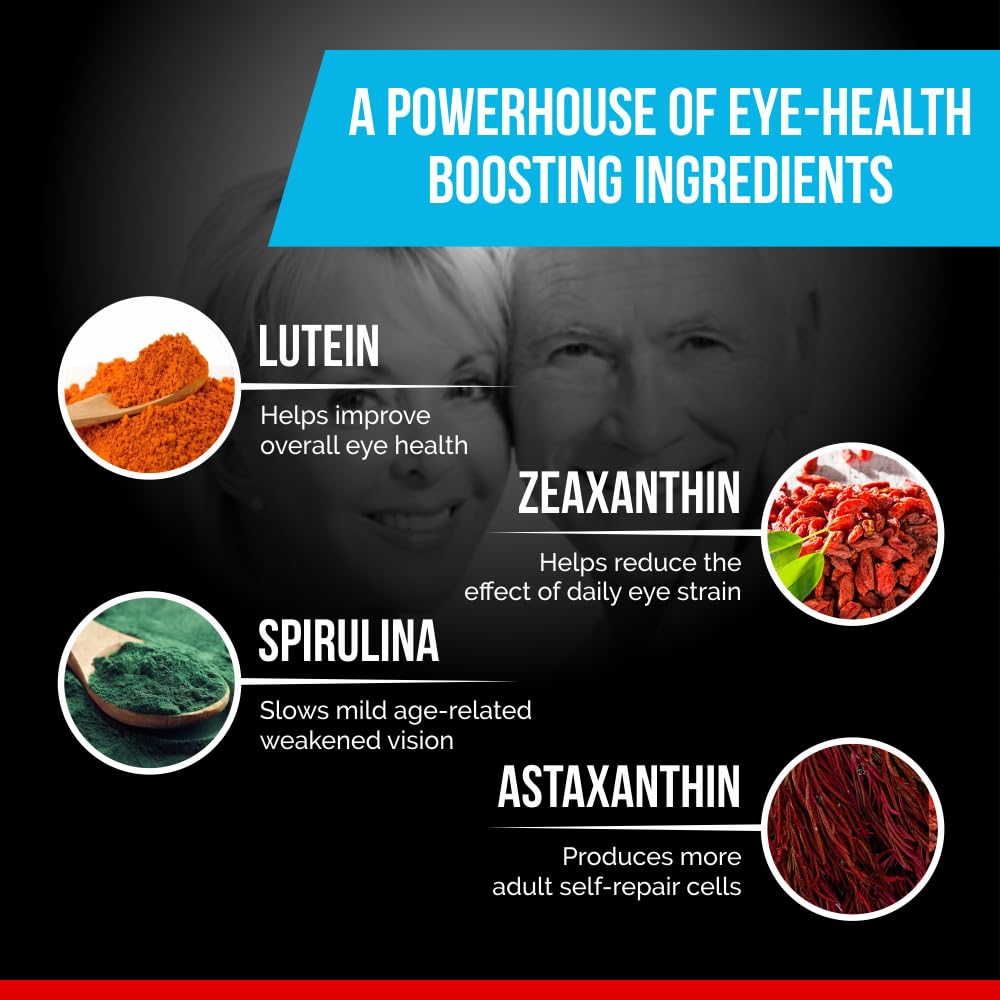 VisiActive Vision Support – Eye Health Formula with L-Tartrate, Resveratrol & Blueberry Extract | 60 Capsules (6 Pack)