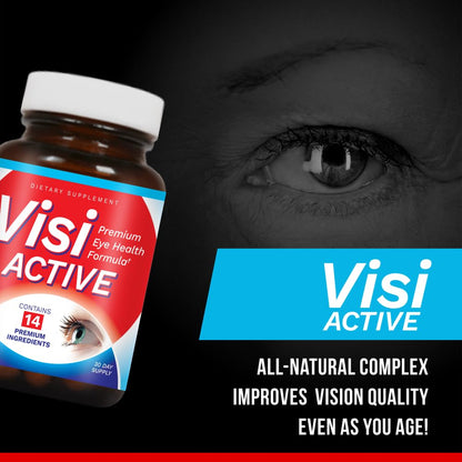 VisiActive Vision Support – Eye Health Formula with L-Tartrate, Resveratrol & Blueberry Extract | 60 Capsules (6 Pack)
