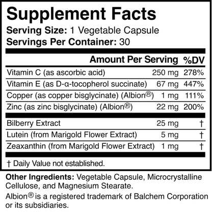 Visigard - Natural Eye & Vision Support Supplement | Non-GMO, Vegan, Gluten-Free | 30 Capsules