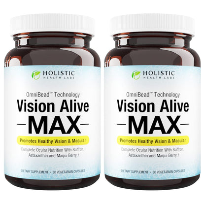 Holistic Health Labs Vision Alive Max – Eye Health Supplement with Lutemax 2020, 8 Natural Ingredients (30 Count x 2)