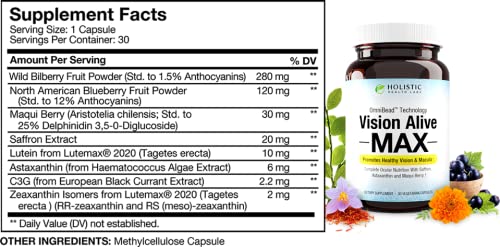 Vision Alive Max with Lutemax 2020 – 8 Natural Eye Support Ingredients