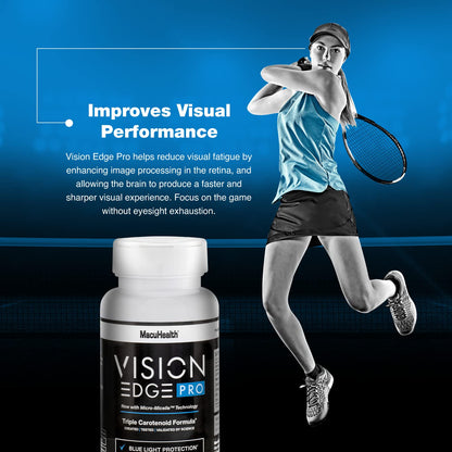 VISION EDGE PRO Eye Supplement for Athletes | Lutein, Zeaxanthin & Meso-Zeaxanthin + Omega-3 — 90 Softgels