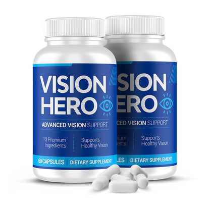 Vision Hero Advanced Vision Support - Eye Health Supplements for Adults (Pack of 2) | 60 Capsules