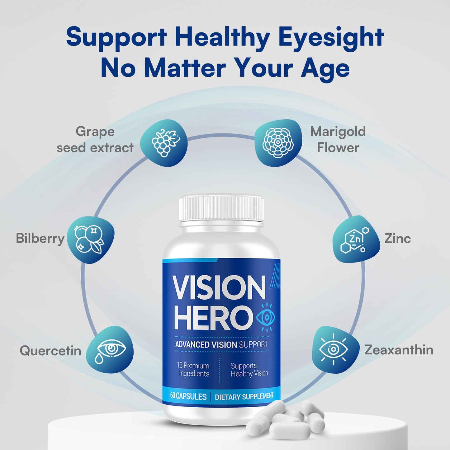 Vision Hero Advanced Vision Support – 60 Capsules Eye Health Supplements (Pack of 4)