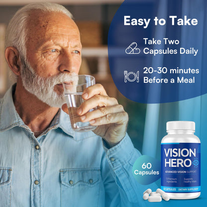 Vision Hero Advanced Vision Support – 60 Capsules Eye Health Supplements (Pack of 4)