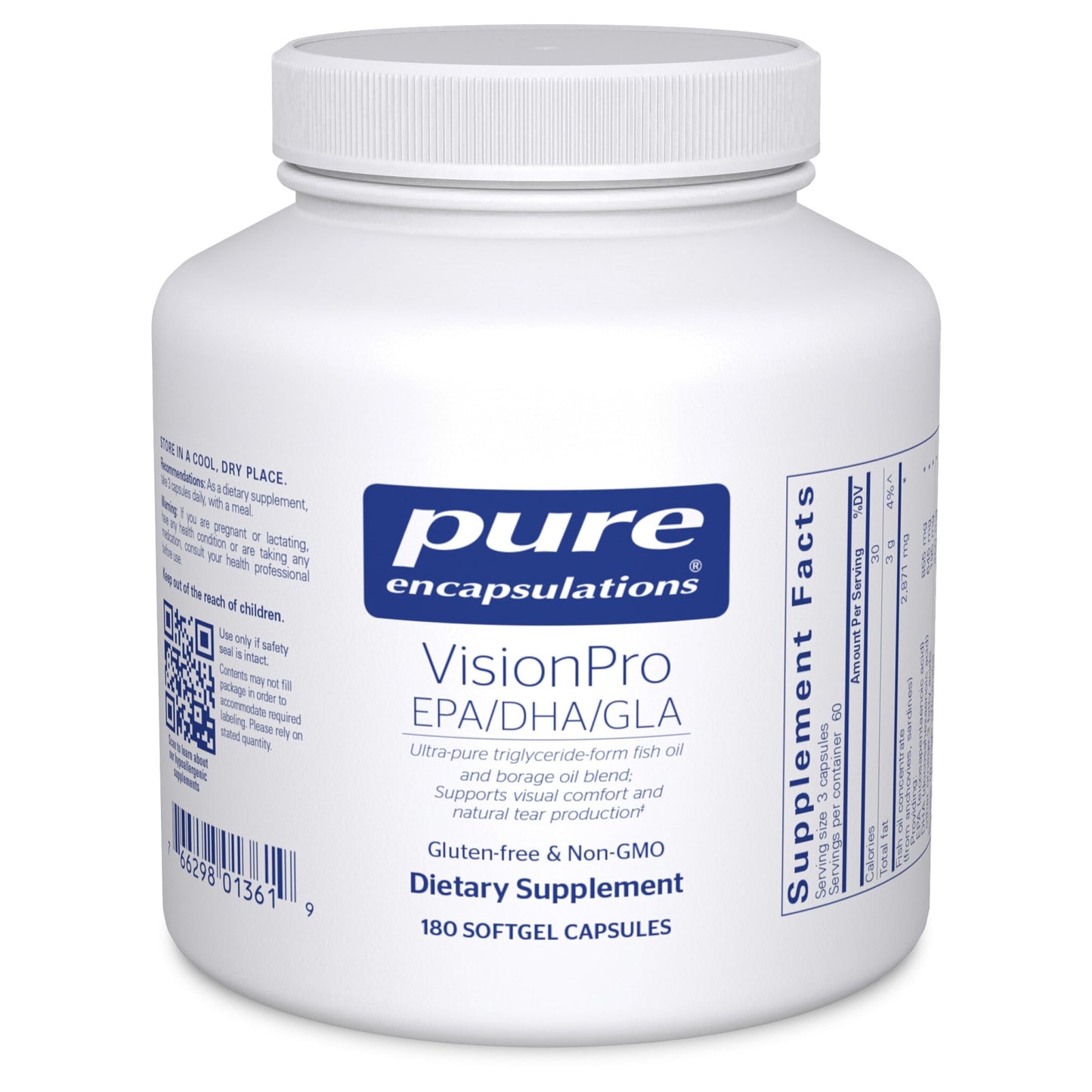 Pure Encapsulations VisionPro EPA/DHA/GLA | Supports Natural Tear Production & Eye Moisture | 180 Softgel Capsules