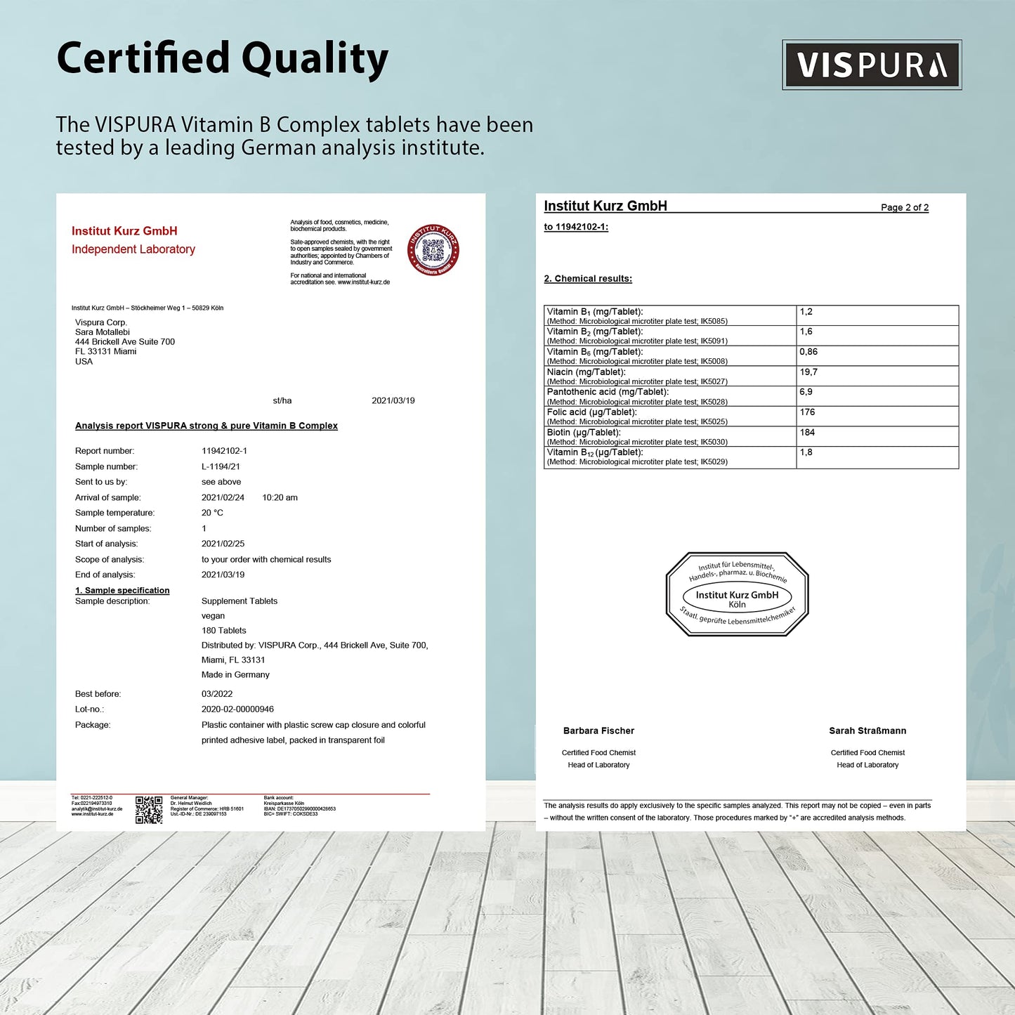 VISPURA Vitamin B-Complex – 180 Vegan Tablets | All B Vitamins