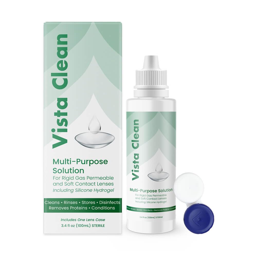 Vista Clean Multi-Purpose Solution for Scleral & GP Lenses – 3.4 oz with Lens Case