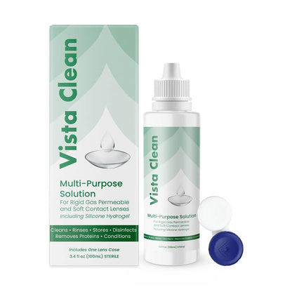 Vista Clean Multi-Purpose Solution for Scleral & GP Lenses – 3.4 oz with Lens Case