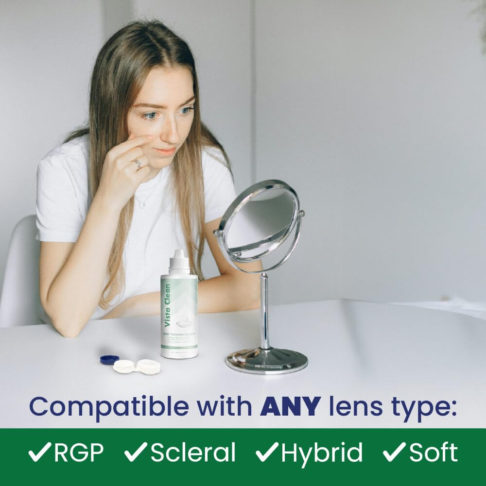 Vista Clean Multi-Purpose Solution for Scleral & GP Lenses – 3.4 oz with Lens Case