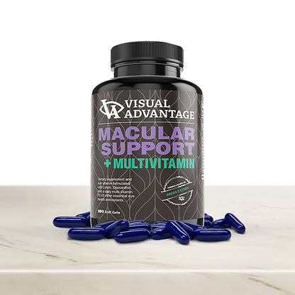 Visual Advantage Macular Support Plus AREDS 2 Eye Vitamins with Lutein & Zeaxanthin (180 Soft Gels)