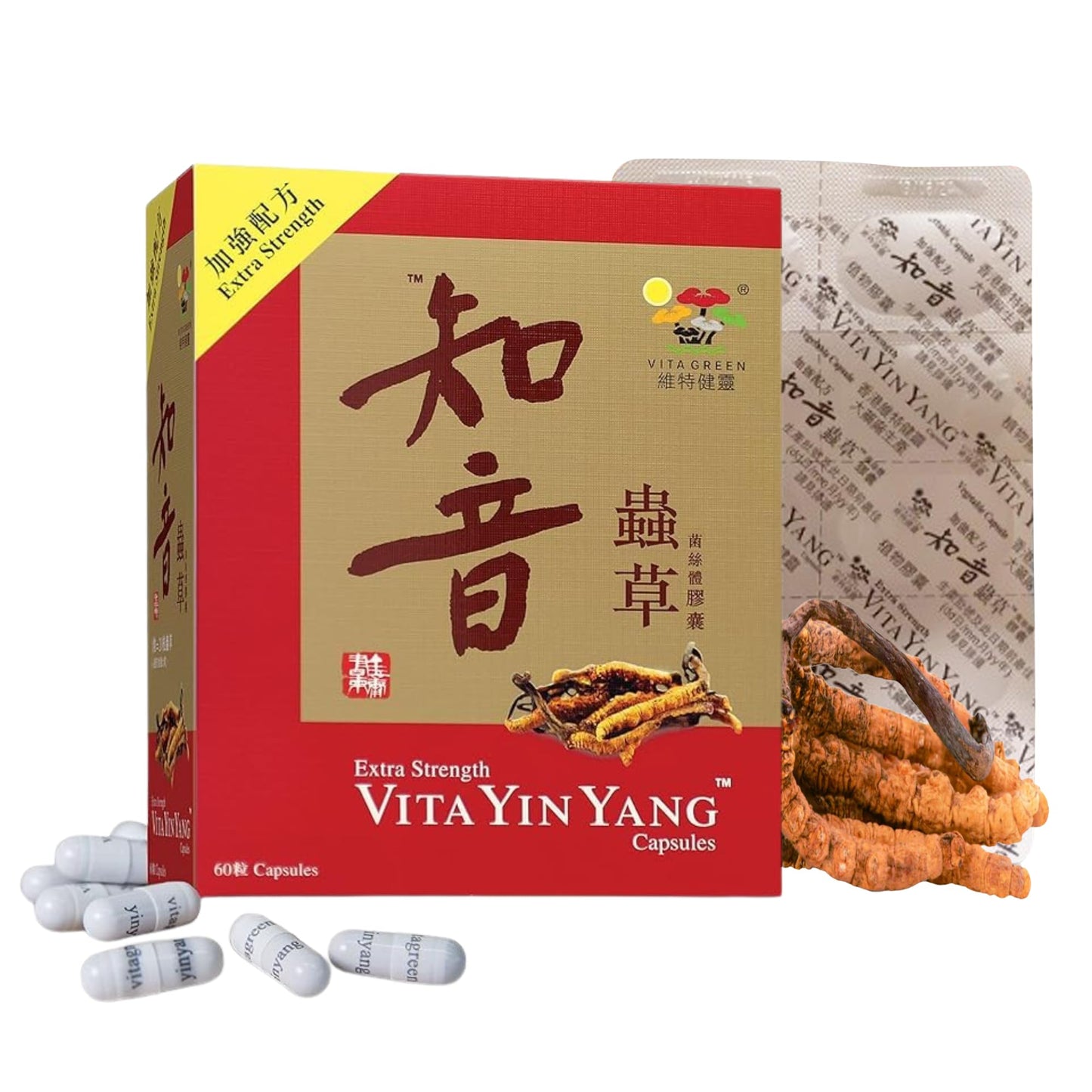 Vita Green Yin Yang Cordyceps Mycelium – Respiratory Wellness & Energy (60 Capsules)