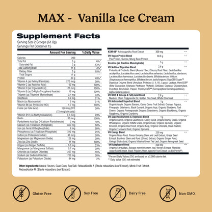 VitaHustle ONE Max Protein + 5g Creatine – Vanilla Ice Cream, 15 Servings