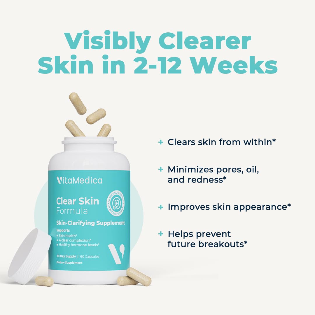 VitaMedica Clear Skin Vitamin Formula — Noncystic Acne Support (2 Pack)