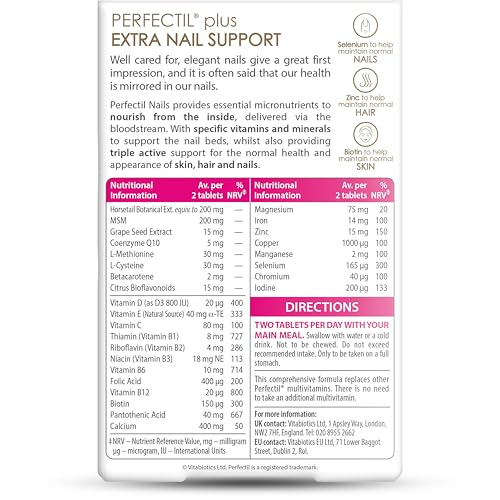 Vitabiotics Perfectil Plus Nails Extra Support – 60 Tablets | Nails, Skin & Hair
