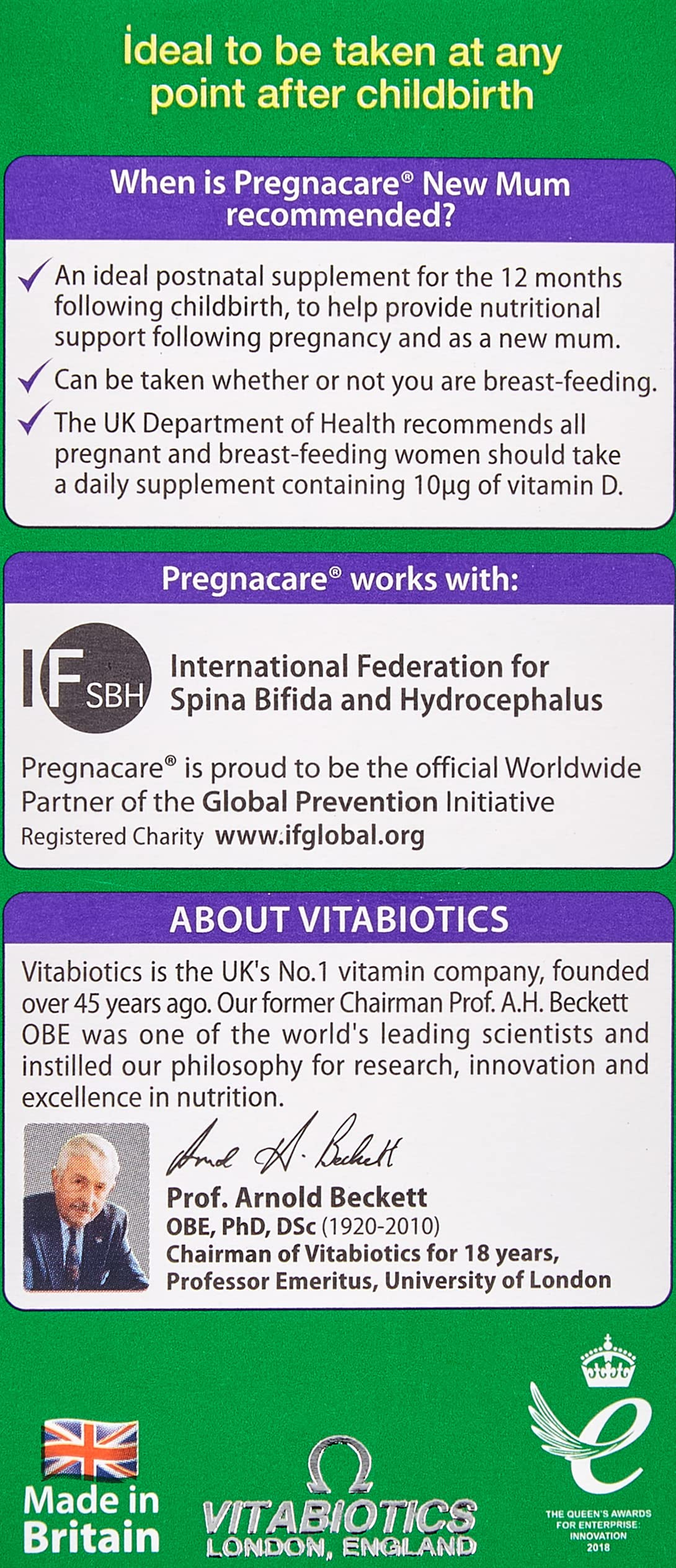 Vitabiotics Pregnacare New Mum Postnatal Formula - 56 Tablets