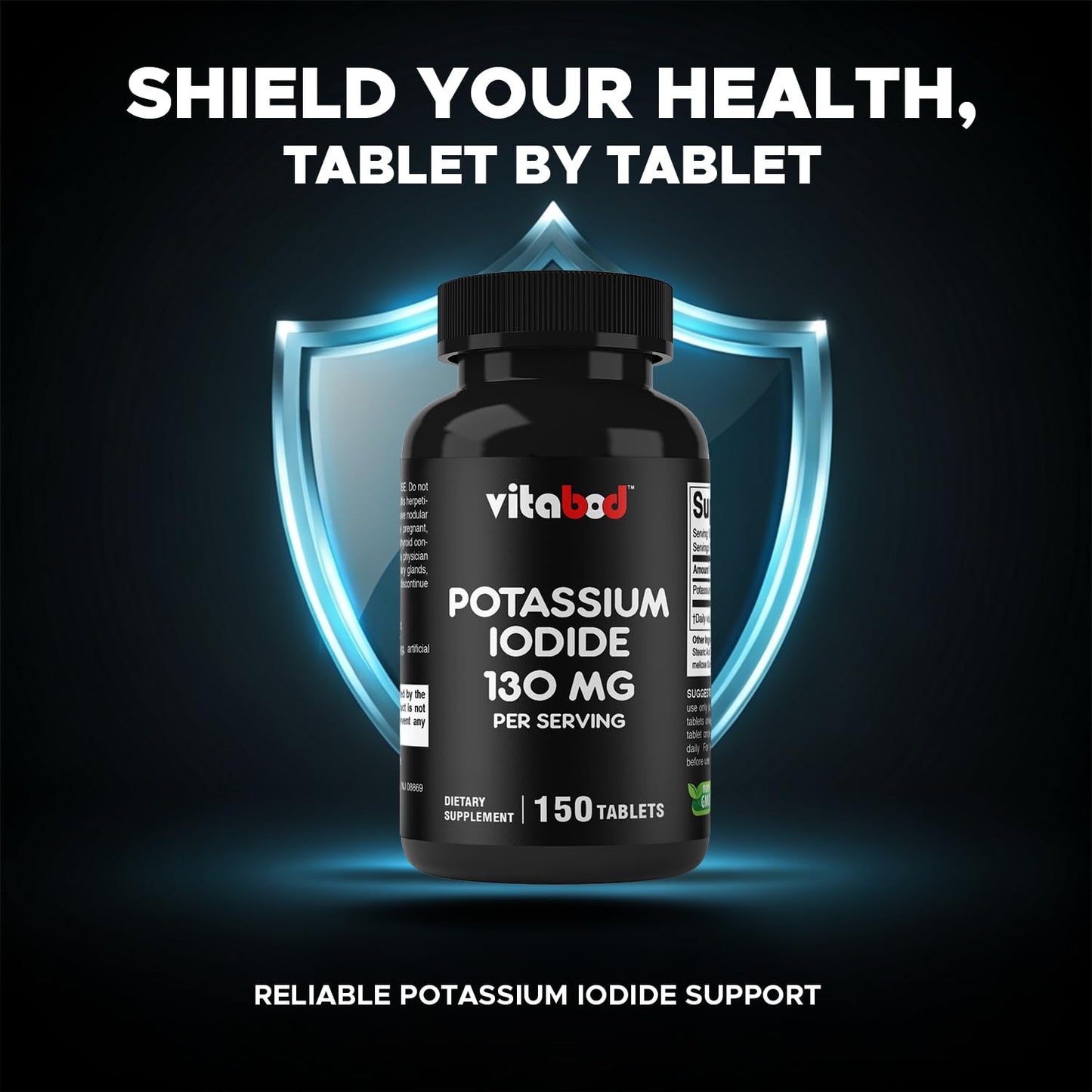 Vitabod Potassium Iodide 130 mg | 150 Tablets (1 Bottle) | Exp 05/2030