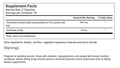 Vitacost Artichoke Extract - Standardized 600 mg per Serving - 60 Capsules
