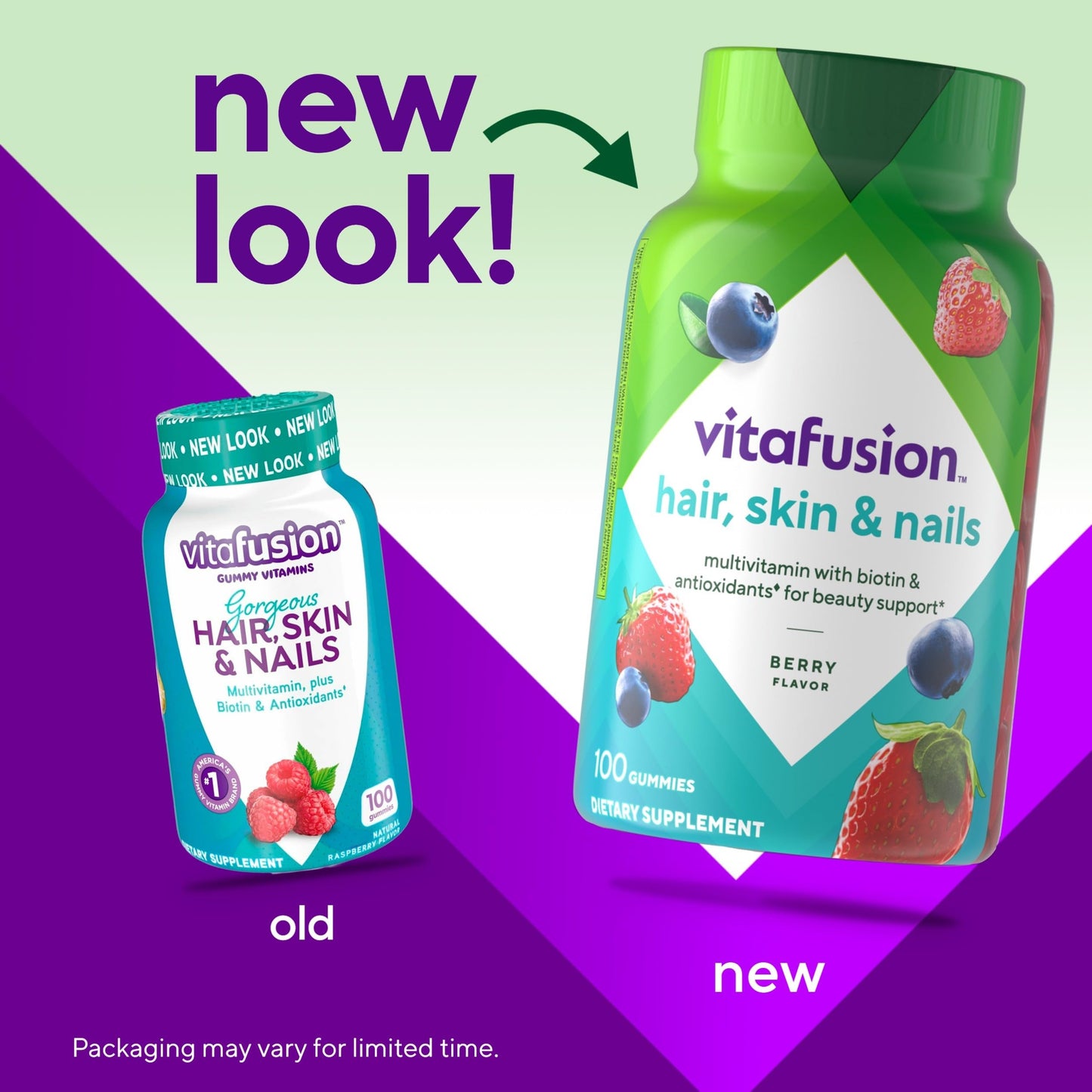 Vitafusion Gorgeous Hair, Skin Nails Gummies – Raspberry 100ct