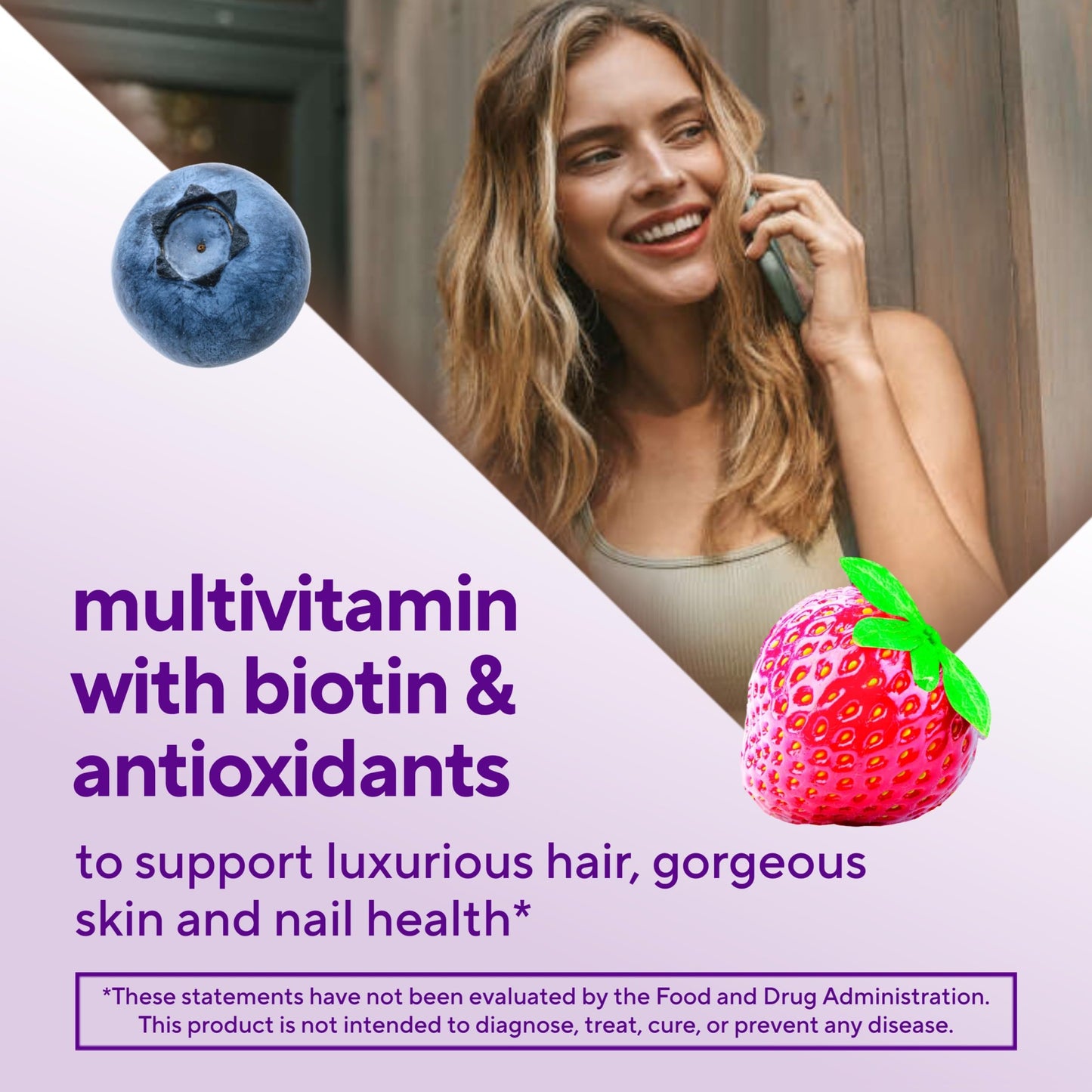 Vitafusion Gorgeous Hair, Skin Nails Gummies – Raspberry 100ct