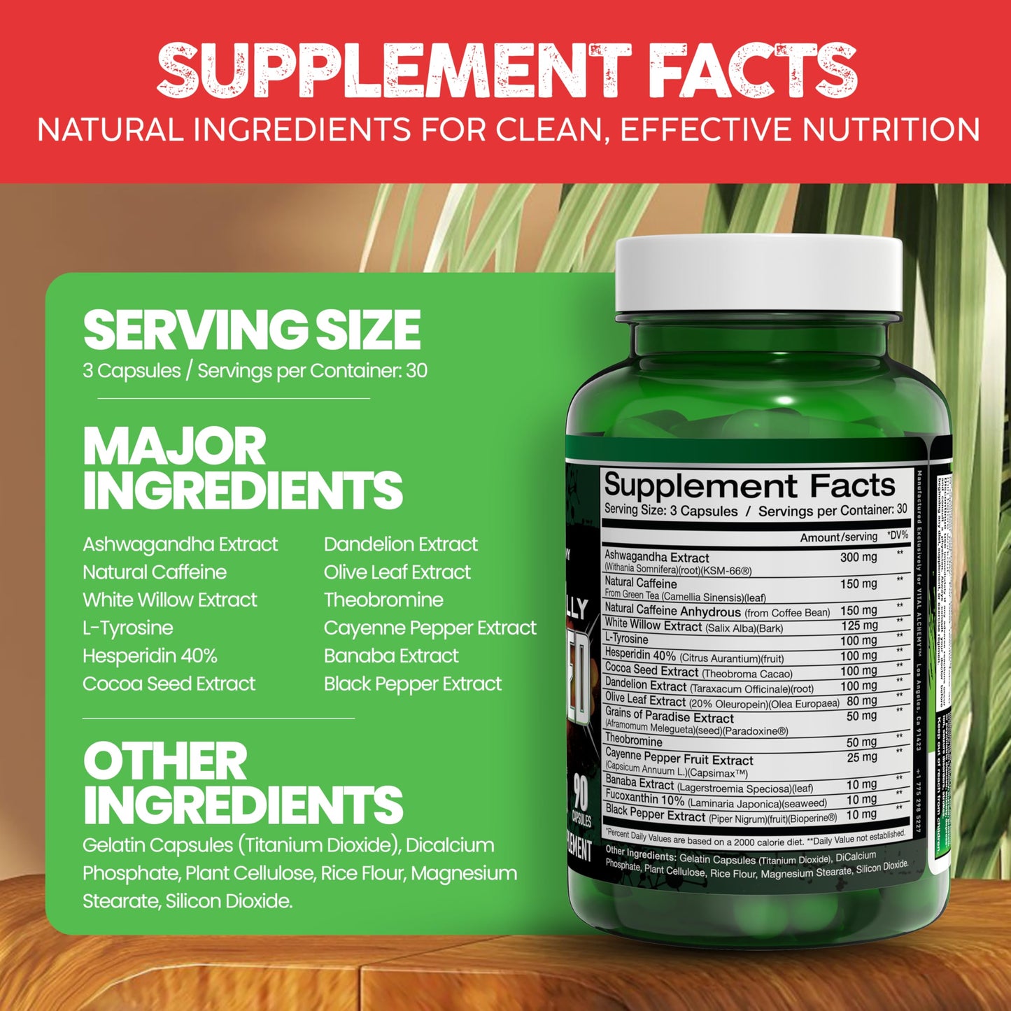 Vital Alchemy Naturally Shredded Ashwagandha Supplement with KSM-66 – Mood Support, Cortisol, Keto & Weight Management