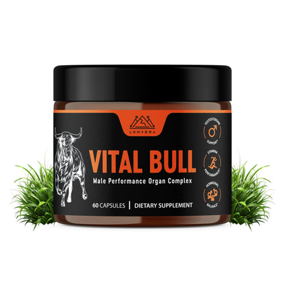 Lonvera Vital Bull Beef Organ Supplement for Men – Grass-Fed Liver, Testicle, Prostate & Bone Marrow | 30 Day Supply