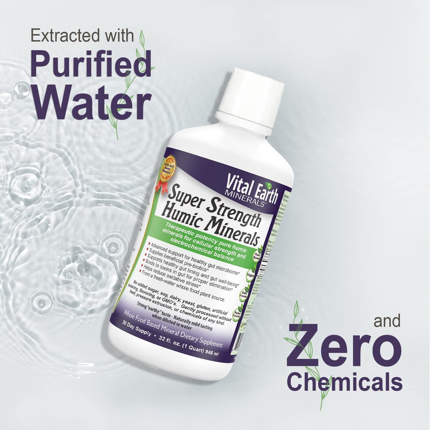 Vital Earth Minerals Super Strength Humic Minerals 2-Pack | 70+ Trace Minerals & Electrolytes