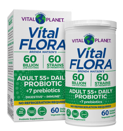 Vital Flora 60B CFU Probiotic for Adults 55+ | Vital Planet Shelf-Stable