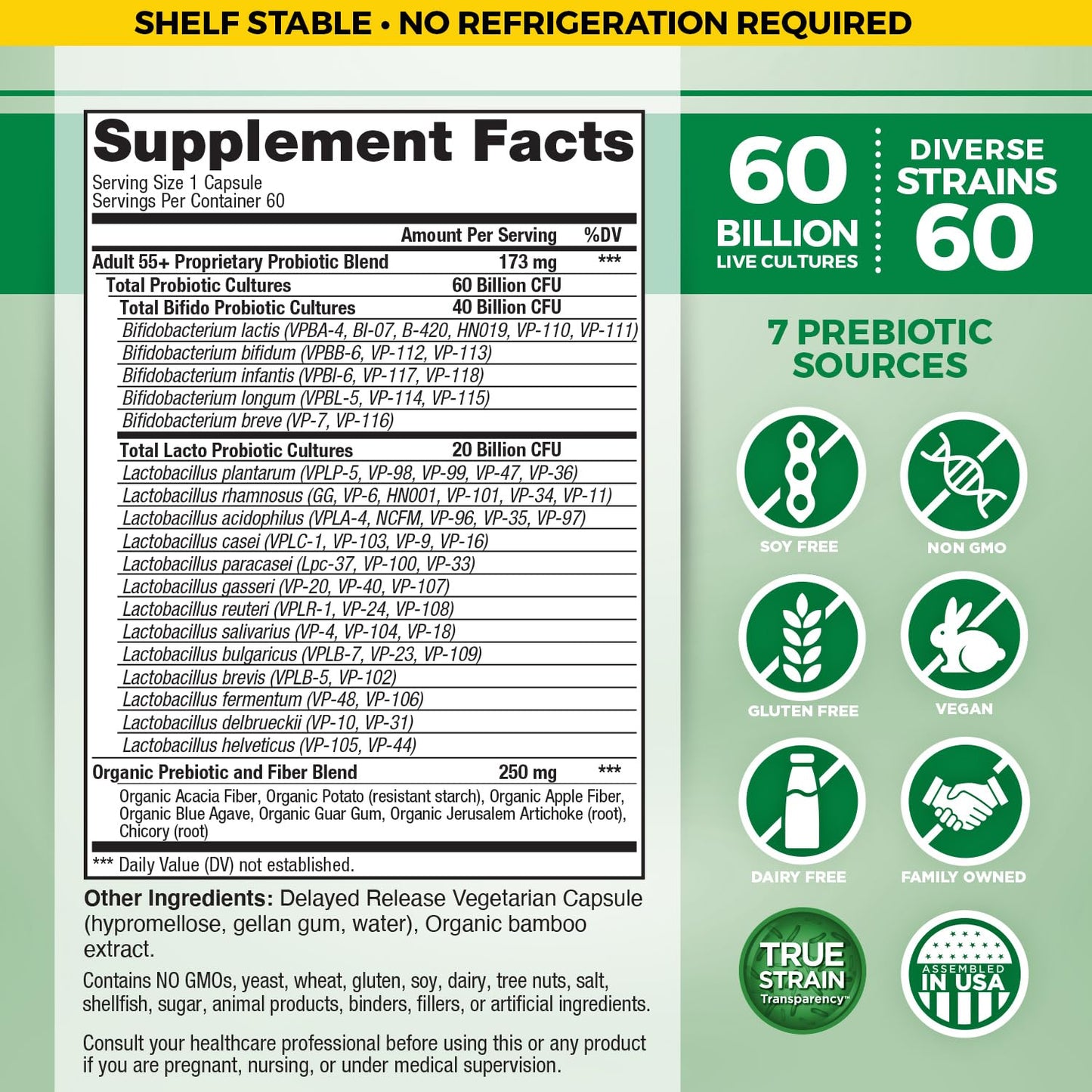 Vital Flora 60B CFU Probiotic for Adults 55+ | Vital Planet Shelf-Stable