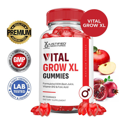 Justified Laboratories Vital Grow XL 1000mg ACV Gummies 2-Pack
