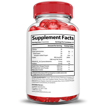 Justified Laboratories Vital Grow XL Extreme 2000MG Gummies – Vegan, Non-GMO, ACV Formula