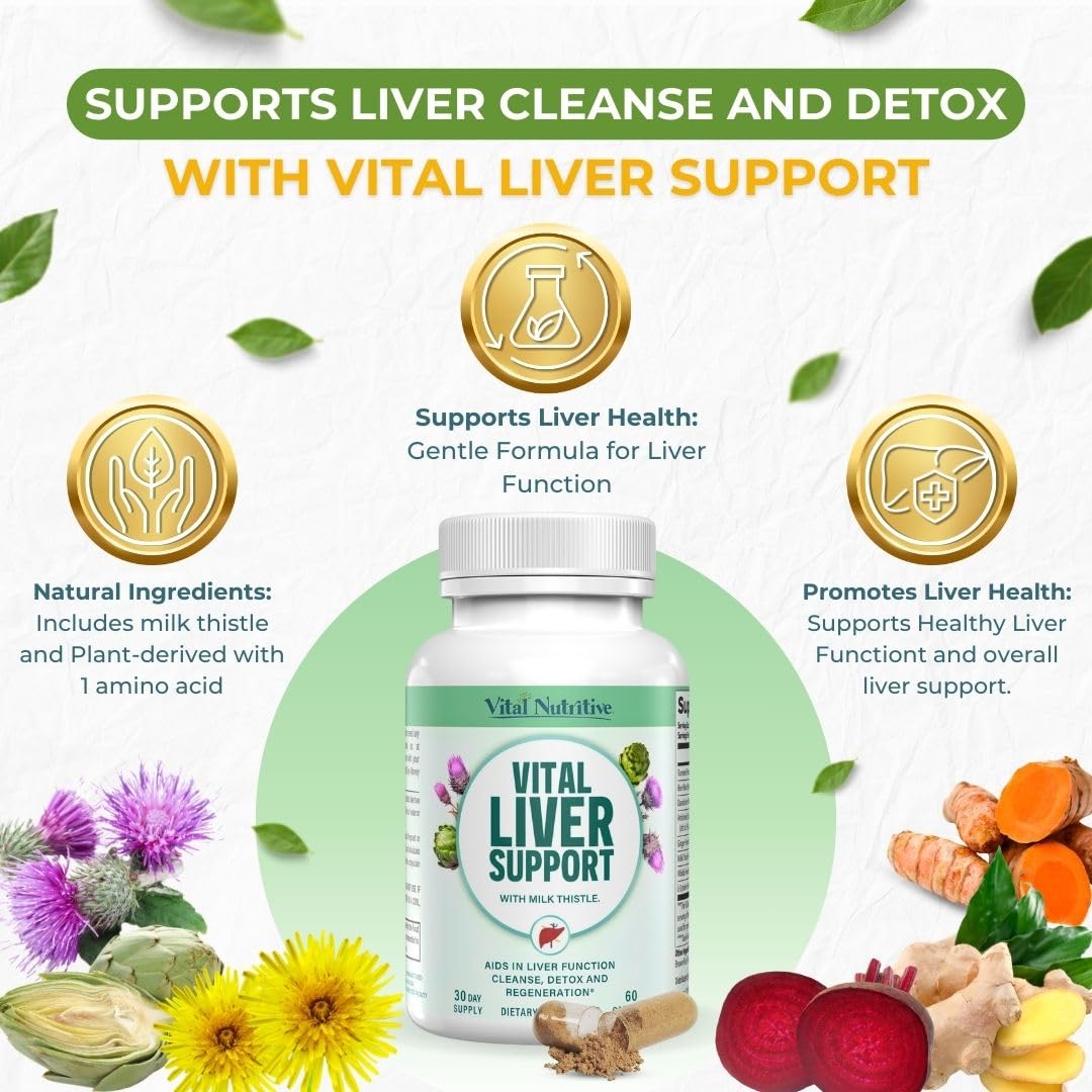 Vital Liver Support – 9-in-1 Liver Health Formula with Organic Milk Thistle