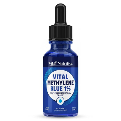 Vital Methylene Blue Drops 1% – Pharmaceutical Grade for Humans | 1 fl oz (30 mL)