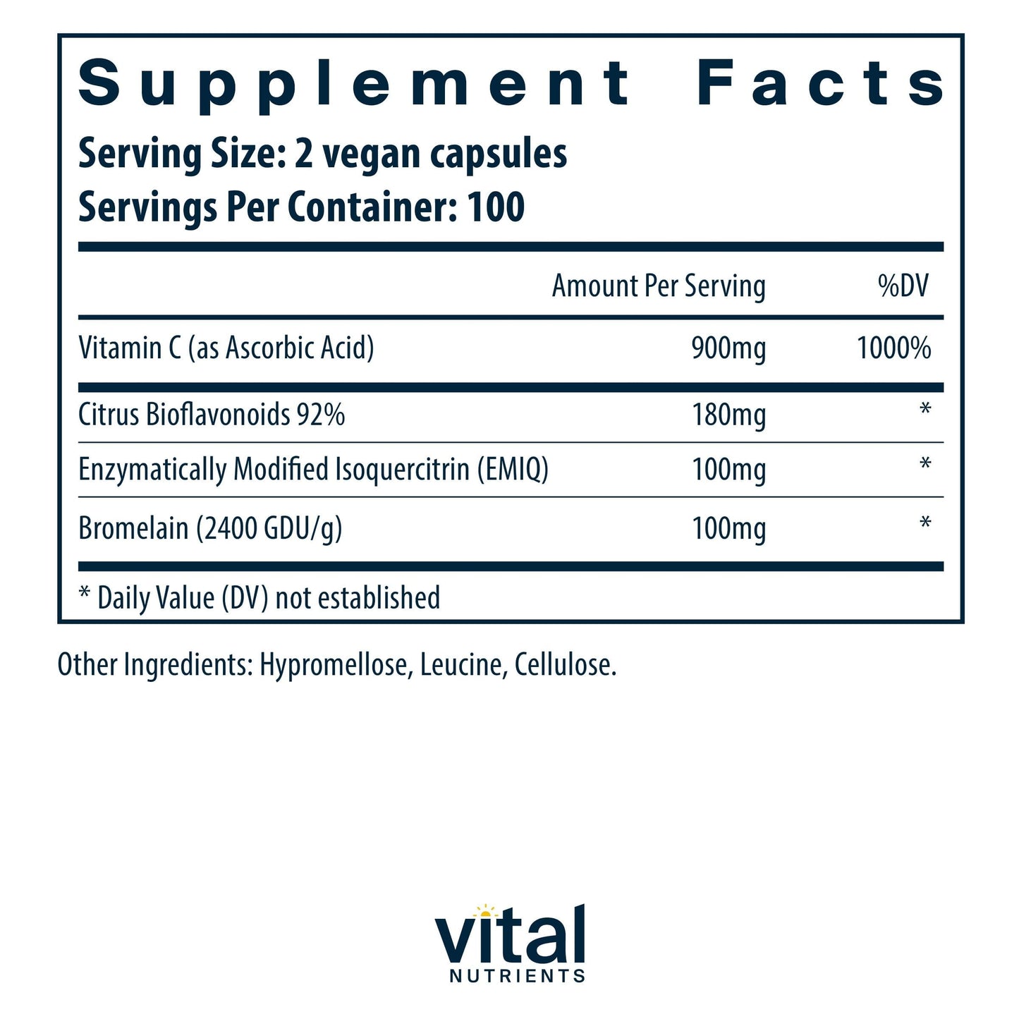 Vital Nutrients Aller-C | Vegan Respiratory & Sinus Support | Isoquercitrin, Bromelain, Bioflavonoids & Vitamin C | 200 Capsules
