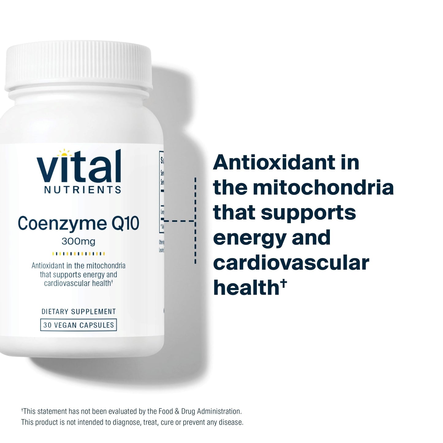 Vital Nutrients CoQ10 300mg | Vegan Supplement for Heart Health & Energy | 30 Capsules
